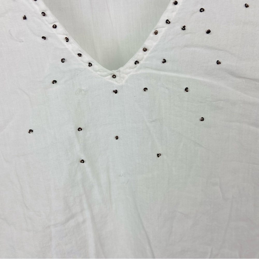 CALVIN KLEIN SWIMWEAR light weight 100% cotton beaded swimsuit coverup medium - Picture 6 of 17